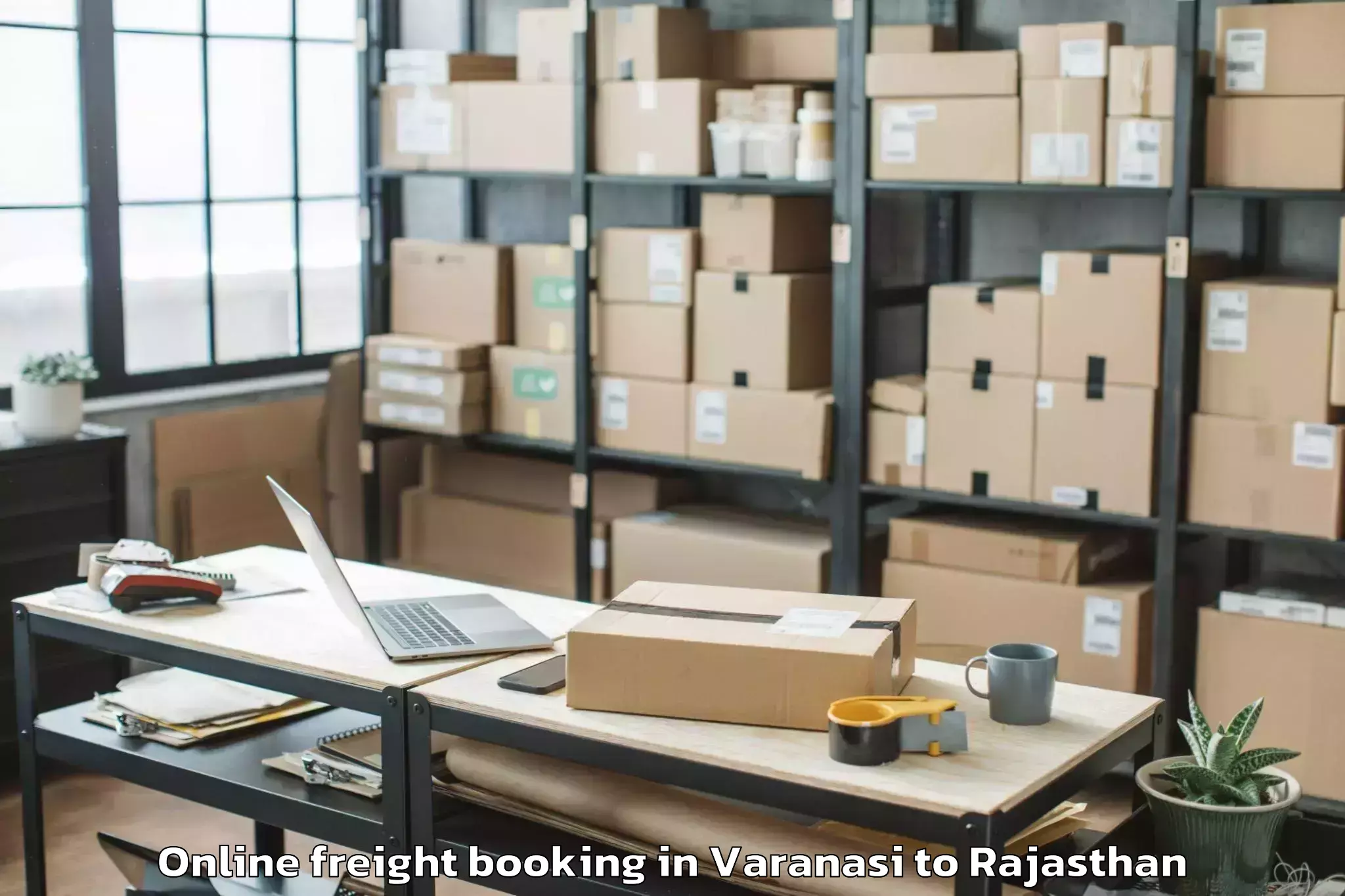 Top Varanasi to Bhindar Online Freight Booking Available